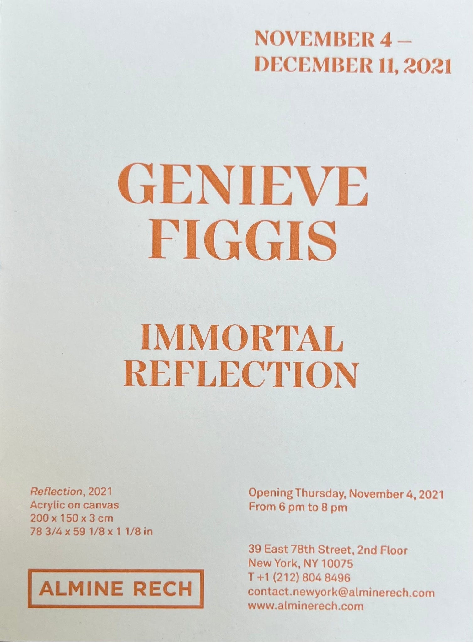 Genieve Figgis - Immortal Reflection, 2021 postcard