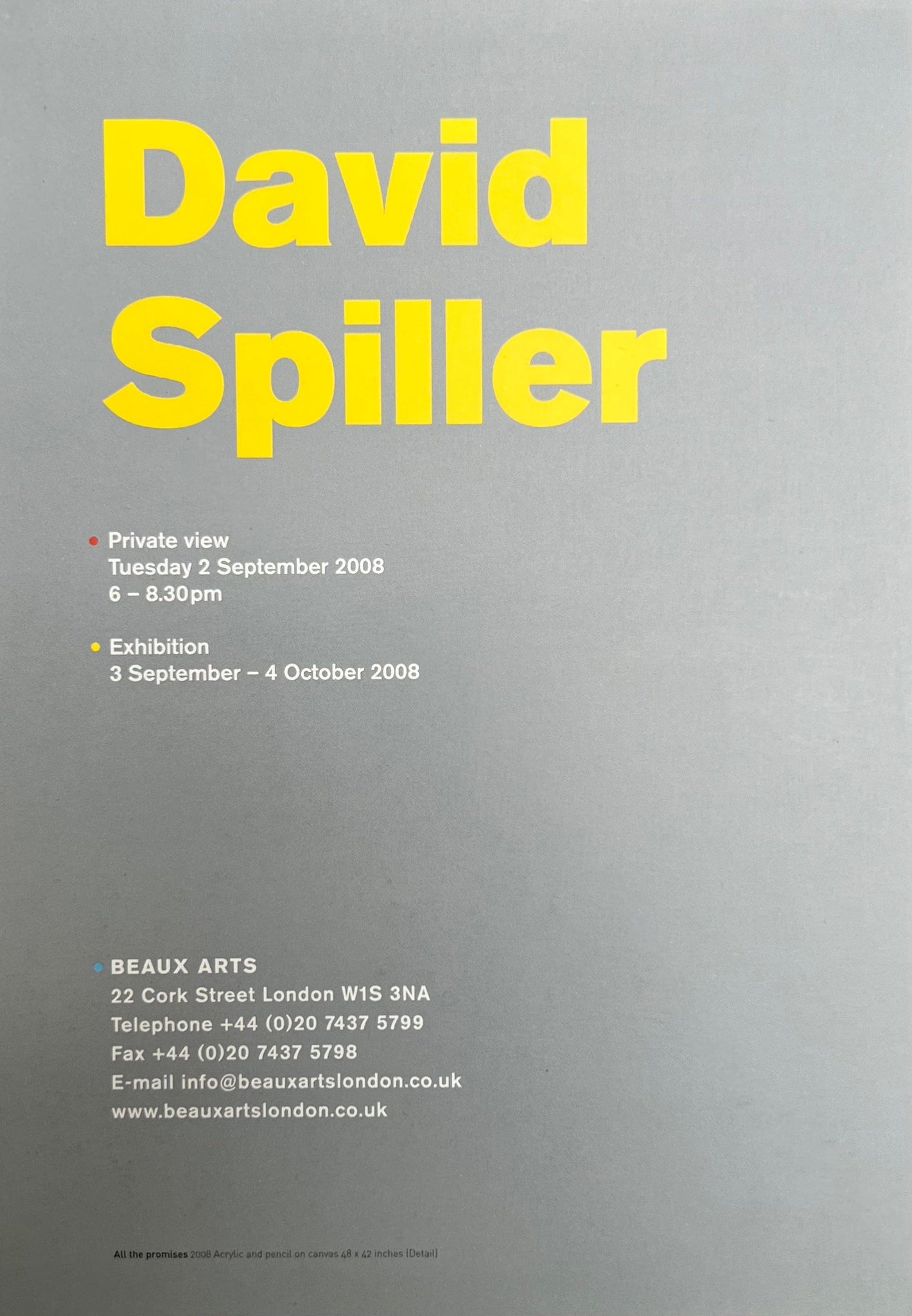 David Spiller - All the Promises, 2008 invitation